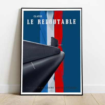 Poster Vintage "Redoutable" (M20) class French submarine