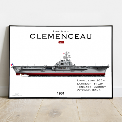 Poster profile air carrier "Clemenceau"