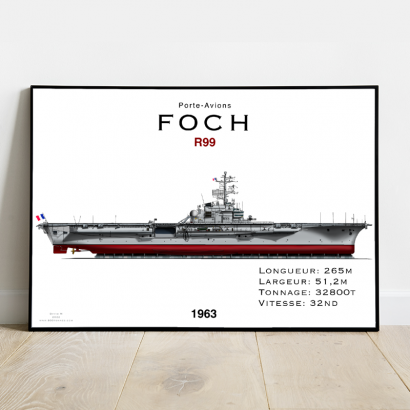 Poster profile air carrier "Foch"