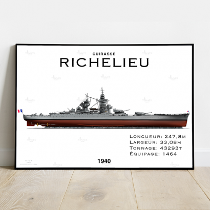 Poster profile battleship "Richelieu"