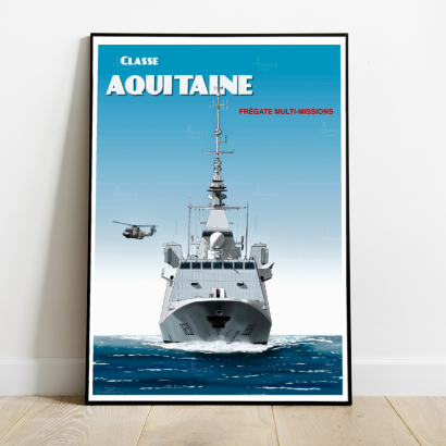 Poster of the furtive french frigate Aquitaine class (FREMM)