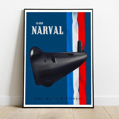 Poster Vintage "Narval" class french submarine
