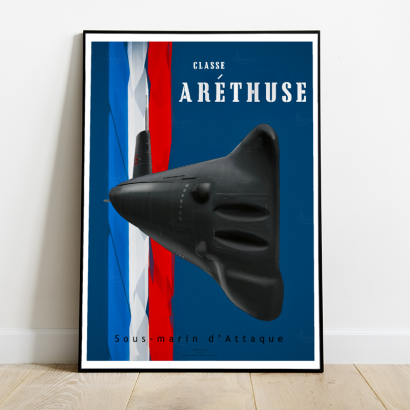 Poster Vintage "Arethuse" 400 T. class french submarine