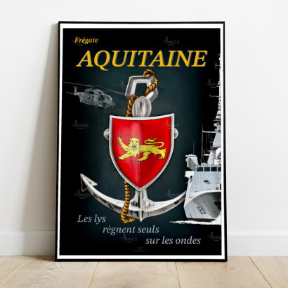 Poster tampion french frigate Aquitaine