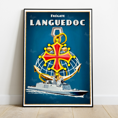Poster tampion french frigate Languedoc