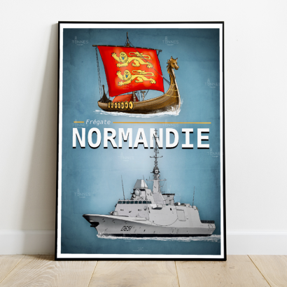 Poster tampion french frigate Normandie