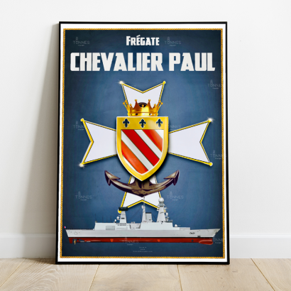 Poster tampion french frigate Chevalier Paul