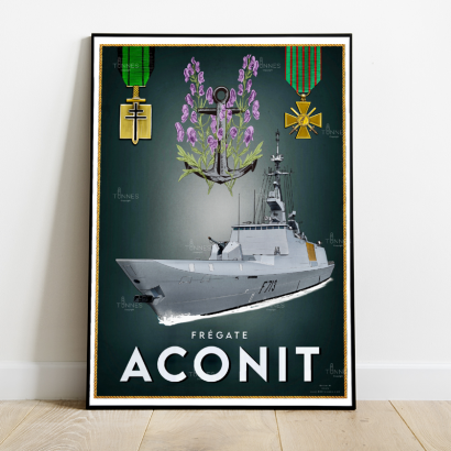 Poster tampion french frigate Aconit