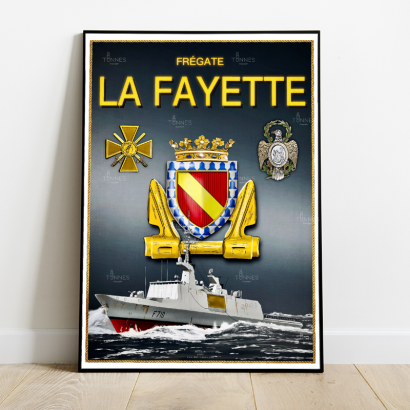 Poster tampion french frigate La Fayette