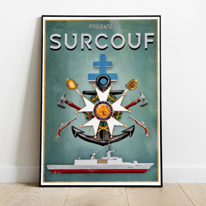 Poster tampion french frigate Surcouf