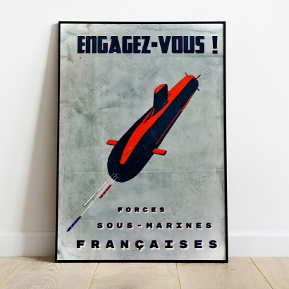 Affiche "Engagez vous!" Forces Sous-marines Françaises