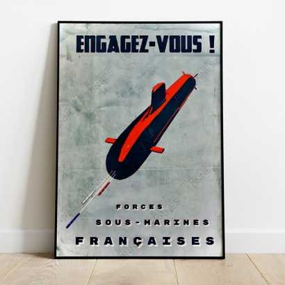 Poster "Engagez-vous!" French Submarine Forces