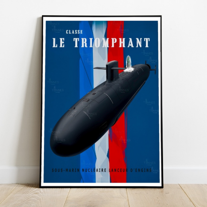 Poster Vintage "Le Triomphant" class French Submarine
