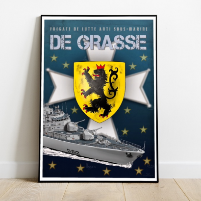 Poster tampion french frigate De Grasse
