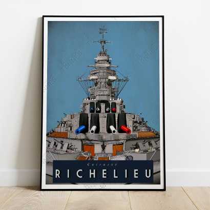 Poster "Richelieu" french Battleship
