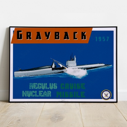 Affiche Poster sous-marin USS Grayback