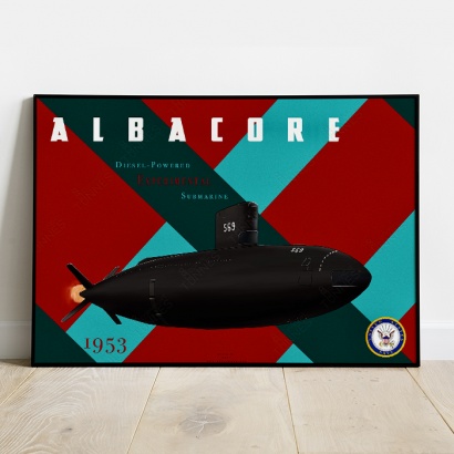 Affiche Poster sous-marin USS Albacore