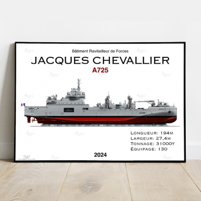 Poster profile supply ship Jacques Chevallier