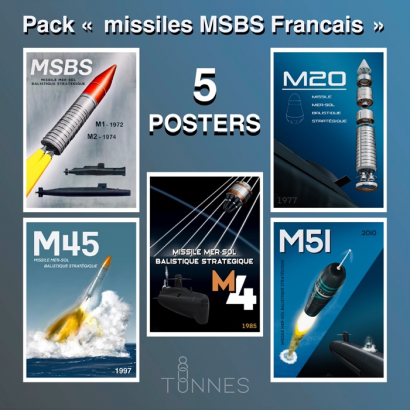 Pack of 5 posters french msbs missiles