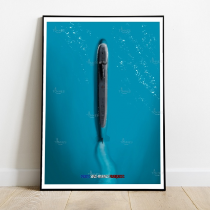 Poster "pacific blue ocean" SSN french rubis class