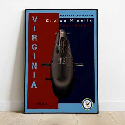 Affiche Poster sous-marin USS Virginia