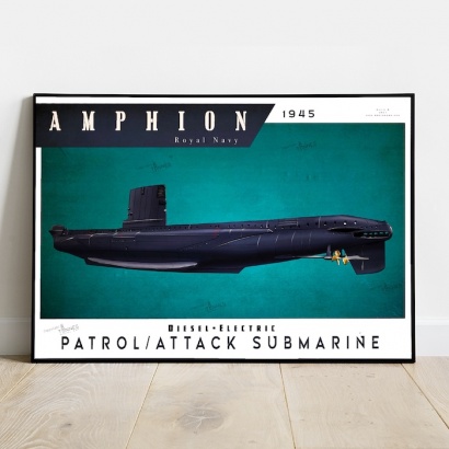 Poster submarine Amphion class Royal Navy