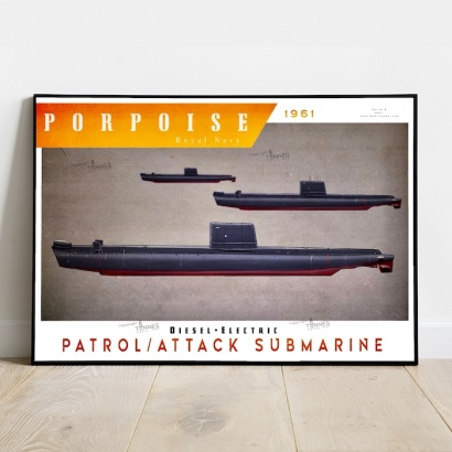 Poster submarine Porpoise class Royal Navy