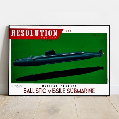 Poster submarine Resolution class Royal Navy
