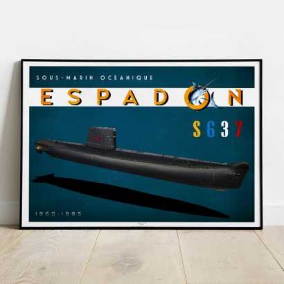 Poster french submarine Espadon