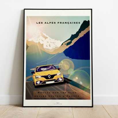 Affiche Poster Renault Mégane R.S. Alpes Francaises