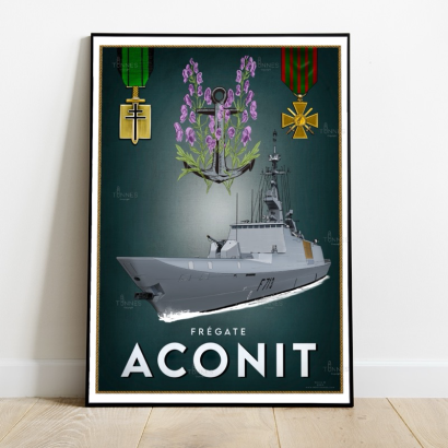 Poster tampion french frigate aconit
