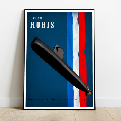 Poster Vintage "Rubis" class (1983) French submarine
