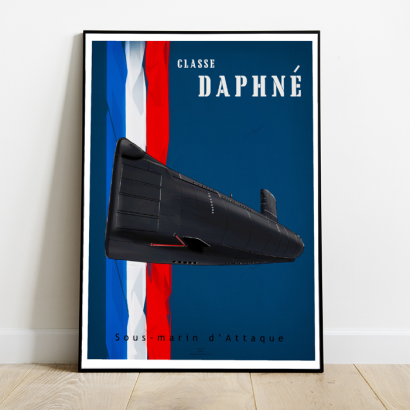 Poster Vintage "Daphné" class french submarine