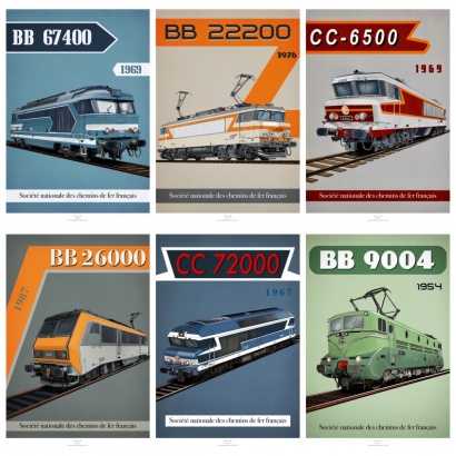 Pack of 6 SNCF locomotives trains