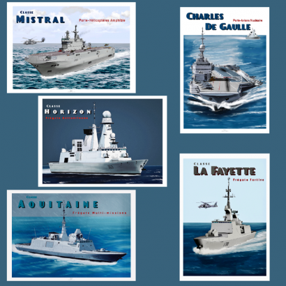 Pack of 5 french navy surface ships