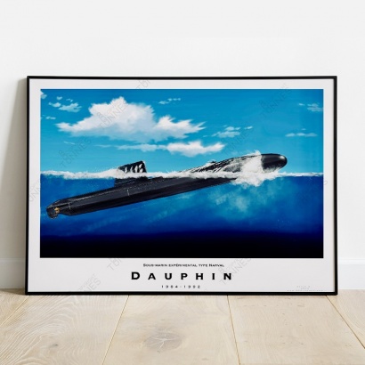 Affiche Poster "Dauphin" sous-marin expérimental