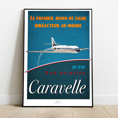 Poster french airplane Caravelle