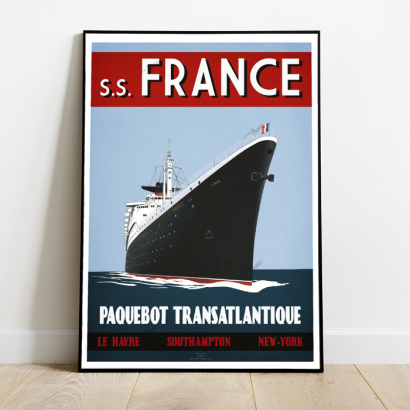 Affiche poster paquebot "France"