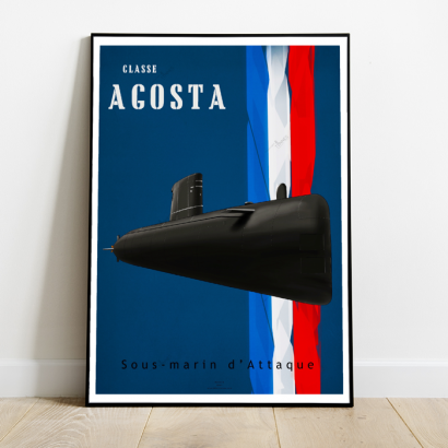 Poster Vintage "Agosta" class french submarine