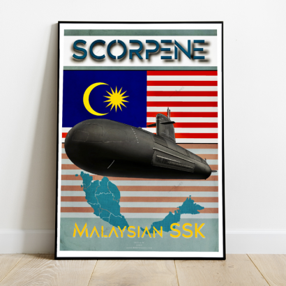 Affiche Poster sous-marin Scorpène